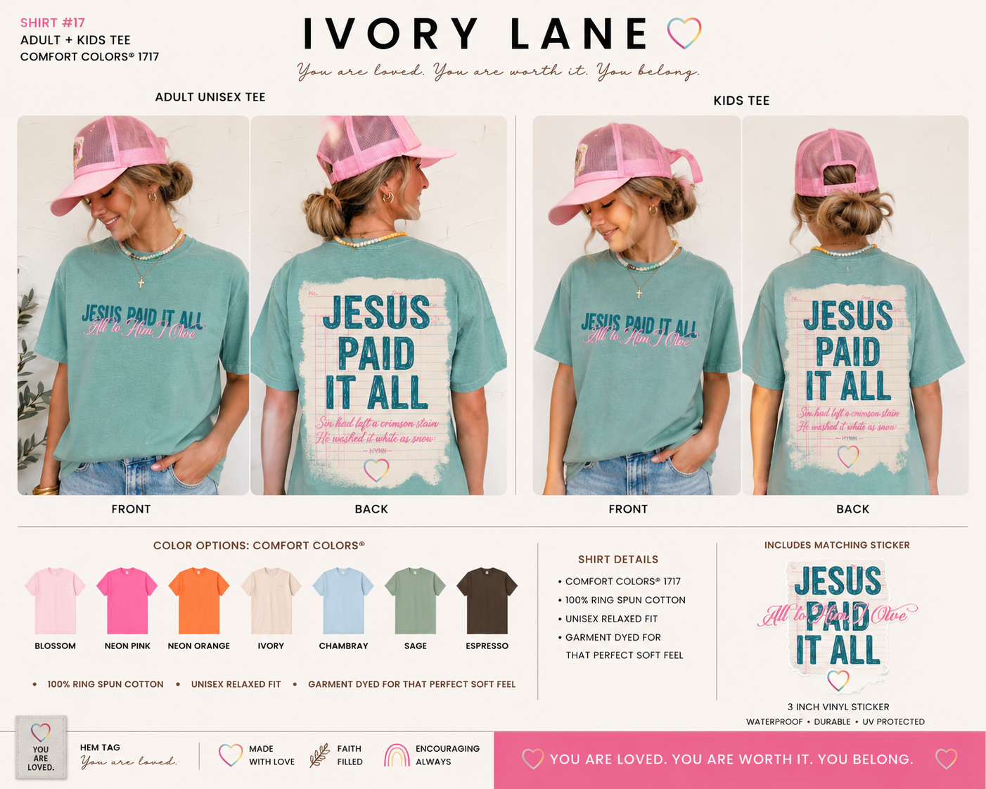 Jesus Paid It All | Adult Comfort Colors® Tee