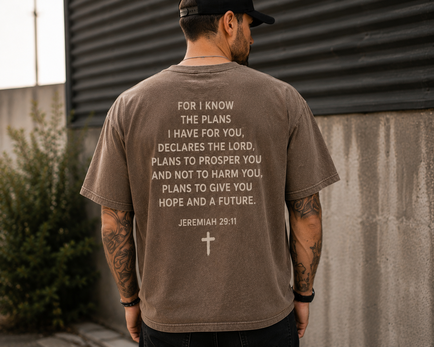 God Has a Plan Men’s Tee — Jeremiah 29:11  His plan. His timing. Always faithful.