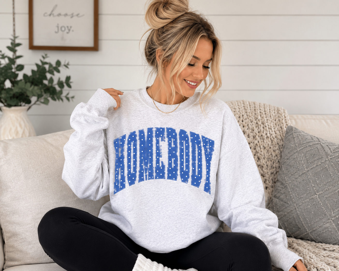 HOMEBODY Polka Dot Crewneck Sweatshirt