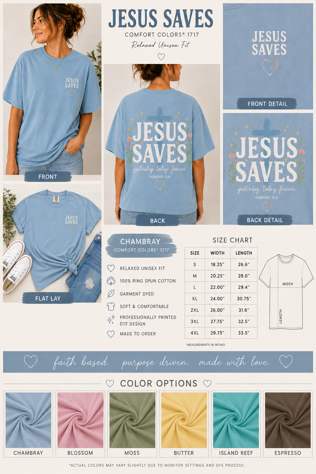 Jesus Saves | Adult Comfort Colors® Tee